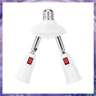 (Y W Z H)360 Degree Adjustable - 2 in 1 E27 Splitter Socket Adapter. E27 Standard LED Bulb Socket Ad