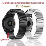 26mm 22mm Ultrathin Stainless Steel Band Magnetic Loop Quick Fit Strap For Garmin Fenix 7 7X Pro 6 6X 5 5X Plus 3 HR 2 Quaitx 7 Pro 47mm 7X 5 3