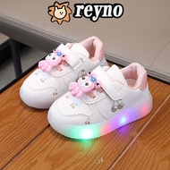 REYNO StellaLou girl shoes cartoon shoes girl princess Lighting LED Baby Toddler Shoes breathable