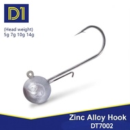 D1 New Zinc Alloy Hook 5g  7g 10g 14g  Head Jig Weight Strong and Sharp Fishing Tackle of  Environme