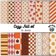 16 Sheets 8x8 Cozy Fall Print by byte studio | Premium Paper Craft Junk Journal Stationery