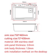 2D technical drawing of 1-hole, 2-hole sink