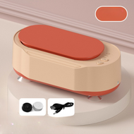 日本暢銷 - 家用超聲波清洗機 眼鏡清洗器 首飾清洗機 45000Hz 高頻振動 一鍵快速清洗 - 橙粉色