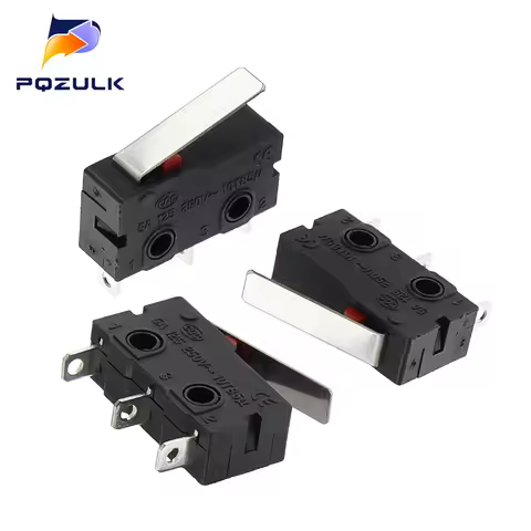 5PCS Limited Switch 3 Pin NO NC 5A 250VAC Micro Switch KW12 KW11-Z-2 Straight Lever Handle Length 16