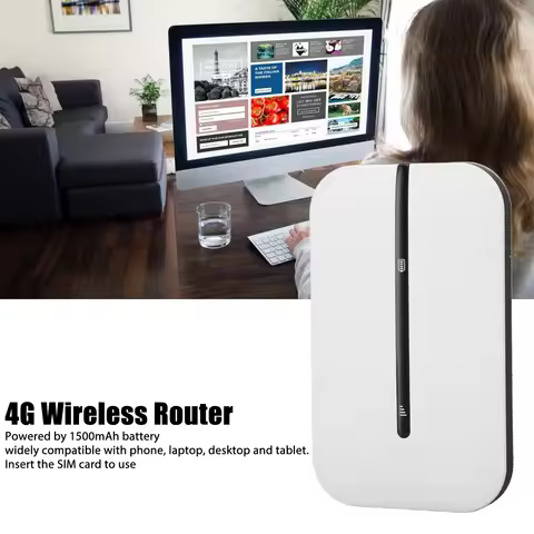 4G LTE WirelessDevice 4G WiFi Router White SIM Card Slot Up to 10 Users 2.4GHz Battery Powered 4G LT