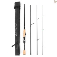 FUYS Portable Travel Spinning Fishing Rod 6.8FT Lightweight Carbon Fiber 4 Pieces Fishing Pole