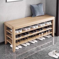 Doorway Finished Product Doorway Solid Wood Shoe Rack Entry Can Sit Change Shoe Stool Stool Installa