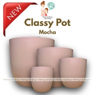 NEW Mocha Classy Plastic Pots | Minimalist TIMBA | Pots for Plants Big Size ( Holes upon Request)