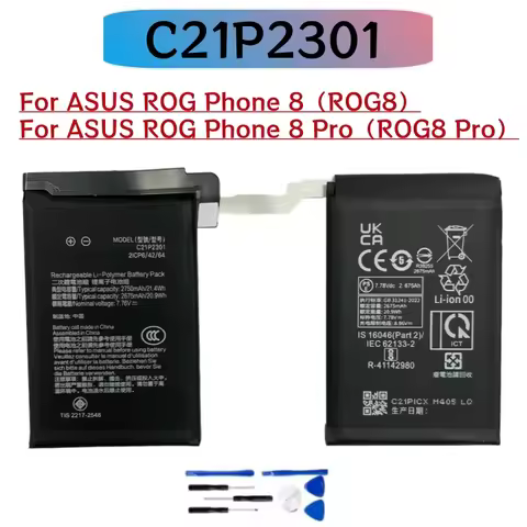 Replacement Battery C21P2301 For ASUS ROG Phone 8 / ROG 8 Pro AI2401 AI2401_A AI2401_D 5500mAh Li-Po