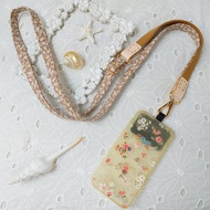 三合一多功能奶茶色韓國棉布手機斜背繩/斜背帶/背繩/掛繩