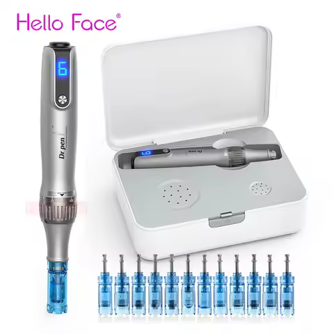 Dr. Pen M8S Microneedling Pen with 12 Replacement Cartridges Wireless Derma Microneedle Pen Kit ≤0.2