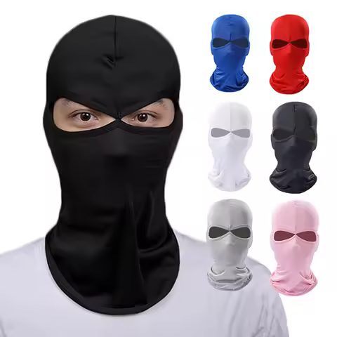 2 Hole Balaclava Motorcycle Face Mask Moto Helmet Bandana Hood Ski Neck Full Face Mask Windproof Fac