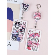 lanyard card holder lanyard card Easy Pull Button Cute Girl Heart Melody Doctor Card Holder