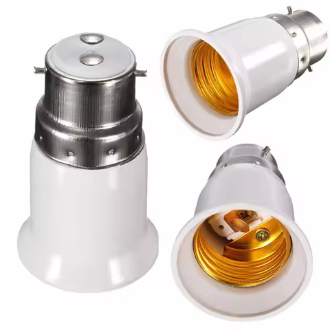 B22 to E27 Base LED Light Lamp Bulb Fireproof Holder Adapter Converter Socket Change B22to E27 Suppo