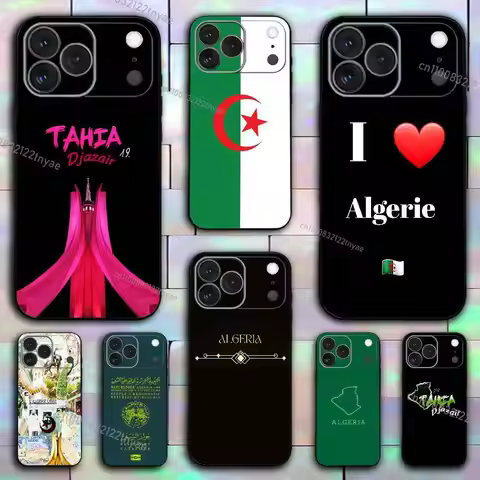 Cool Algerian flag passport For iPhone 17,16,15,14,13,12,11,Pro,X,XS,Max,XR,Plus,Mini Soft Silicone 