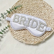 1pc White Faux Pearl Letter BRIDE Eye Mask Wedding Engagement Honeymoon Travel Wife Gift Bachelorett