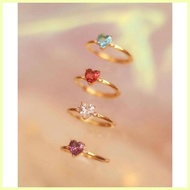 ⊗ ⊕ ♟ 12 Color Heart Crystal Stones Birthstone Adjustable Ring (Tala by Kyla Inspired)