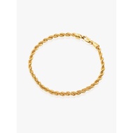 916 Gold Hollow Rope Bracelet (3mm)