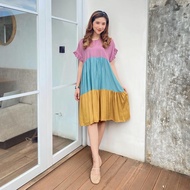 BISA COD | MIDI DRESS KOMBINASI | DASTER ICECREAM | DASTER SUSUN KOMBINASI BUSUI | DASTER ANDIN | DA