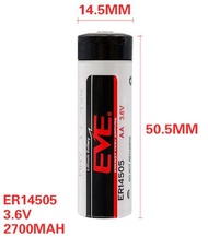 EVE ER14505 AA size Type 3.6V 2700mAh ER 14505 Lithium Battery Batteries Li-SOCI2