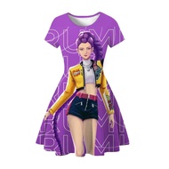 K-POP: Witch Hunters Girls Flying Sleeve Milk Fiber Dress Dance Performance Costume Costume
