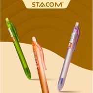 (Combo 5 cây) Bút Bi Mực Gel Xanh Dạng Đầu Bấm STACOM Ngòi 0.5mm GP1035M Thân Nhựa Màu Pastel Nhám