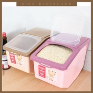 Bekas Beras Rice Storage Box With Wheels Heavy Duty Airtight Rice Container Easy Essentials Flip-Top 10/15kg