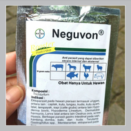 Neguvon Obat Parasit Hewan Pembasmi Kutu pada Hewan Ternak Sapi Kambing Ayam Kuda Kerbau Babi 10 Gra