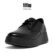 FitFlop F-MODE Leather Flatform Lace-Up Derbies - All Black (FH3-090)
