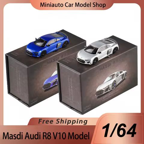 New In Stock Masdi 1:64 Audi R8 V10 Engine Alloy Miniature Audi R8 V10 Coupe Performance Sports Car 