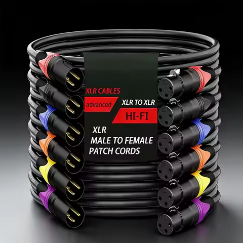 XLR Microphone Cable 3-Pin Male to Female 50cm 1m 2m 3m 5m 10m Balanced Audio Cable for Mic Speaker 