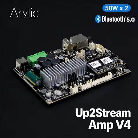 Arylic Up2Stream Amp V4 – Hi-Res Stereo Wi-Fi Streaming Amplifier Board for Multiroom Audio