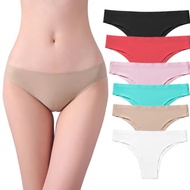 Women Panties Sexy Seamless Ice Silk Cotton Crotch Women's Briefs Bikini