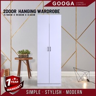 [READY STOCK] 180cm/H 2 Door Wardrobe / Almari Baju / Almari Pakaian / with Hanging Rod / Kabinet Baju / Almari Kayu