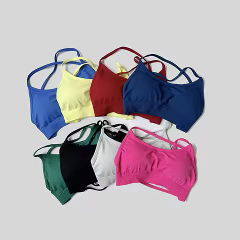 WAREBALL Backless Sports Bra Women Seamless Yoga Top Bra Padded Gym Crop Top Stretchy Breathable Fit