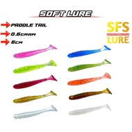 50pcs Soft lure ultralight fishing soft lure paddle tail 5cm 0.6gram soft lure ajing jig head bait m