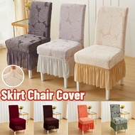 Fashion Jacquard Dining Chair Skirt Covers Stretch Polyester Accent Elastic Chair Protector