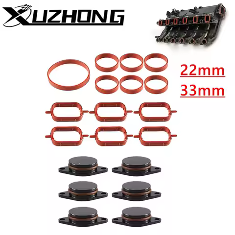 6x 22mm/33mm Swirl Flap Blanks Removal Repair Kit with Intake Manifold Gasket Seal For BMW E60 M47 M