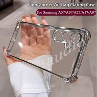 For Samsung A57 5G Four Corner Plating AntiDrop Transparent Phone Case For Samsung Galaxy A57 A37 A2