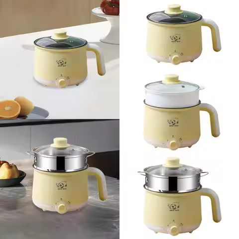 Electric Pot Mini Travel Cooker Multipurpose with Handle Electric Rice Cooker Noodles Cooker for Oat