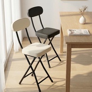 MH家居 韓系方型皮革靠背折疊椅凳 摺疊椅 鐵腳椅 餐椅 靠背椅凳