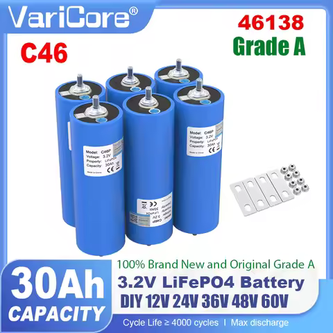 Grade A 3.2V 30Ah LiFePO4 Battery 46138 6C phosphate Cell for 4S 8S 12V 24V 36V 48V Golf Cart Motorc