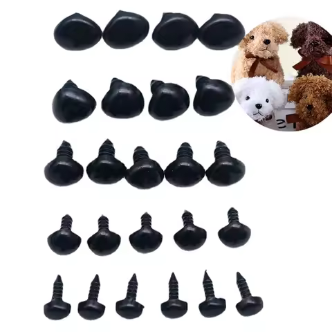 6mm-18mm Black Safety Nose Amigurumi Triangle Noses for Dolls Toys Crochet Bear Dolls Nose Amigurumi