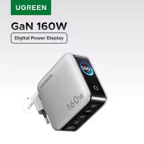 UGREEN 160W GaN Charger With Smart Display AVS PD 3.1 140W QC4.0 For MacbookPro Laptop iPhone 18 17 