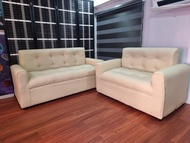 erika sofa 2  and 3 seater beige leather sofa set uratex foam