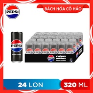 THÙNG 24 LON NƯỚC NGỌT KHÔNG CALO ZERO CALORIES PEPSI 320ML