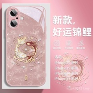 现货 mobile phone shell 手机壳 新年 苹果16手机壳招财锦鲤1514p13pm液态玻璃1211全系列X/R全包边玻璃12.28