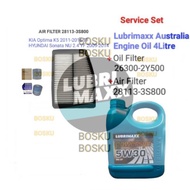Kia Optima K5 Hyundai Sonata NU 2.4 (Lubrimaxx 5W30 Fully Engine Oil 4L +Oil Filter 26300-2Y500 +Air