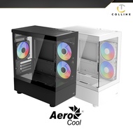 AEROCOOL Viewport Mini G V2 Case W/ Free 3x ARGB Fans | High Quality Gaming/Office Case | BK & WT