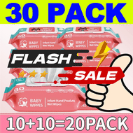 [Free Shipping] COD 30 PACK The best Organic Baby Wipes Runbeirmian 80Pcs Per Pack 99% Water Hypoall